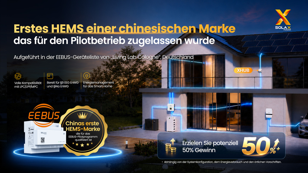 SolaX XHub erhält EEBUS-Kategoriezertifizierung